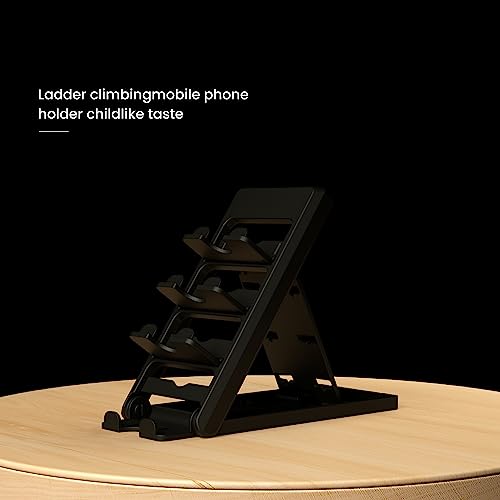 STRIFF Smartphone Stand, Tabletop, Foldable, Mobile Phone Stand, Tablet Stand, Smartphone Holder, Adjustable Height, Anti-Slip, Lightweight, Compact, Portrait and Horizontal, Easy to Carry(Black) - Image 7