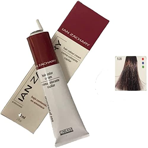 TINTE IZ 5.20 - CASTAÑO CLARO VIOLIN INTENSO 100ml + OXI EN CREMA + TOALLA LIMPIADORA + BOL/PALETINA.