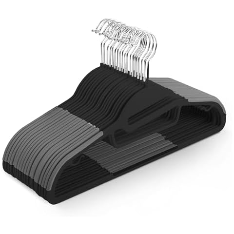 KEPLIN 30-Pack Non-Slip Hangers with Tie Organiser Cover