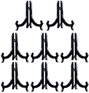 Tincogo Black 8 Pack 6.5inch Acrylic Easels Display Stand Plate Stand Holder for display Pictures Frame,Decorative Plates, and Artworks