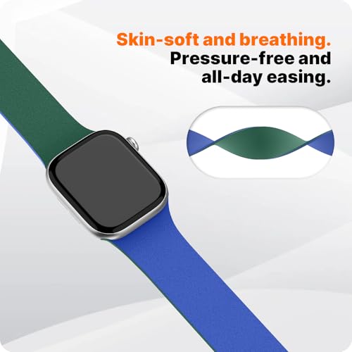 Image of Fullmosa Lychee Magnetic Silicone Strap for Apple Watch 42 /41 /40 /38mm | Fashion Sport iWatch Band for SE3 /2 /1 Series 11 10 9 8 7 6 5 4 3 2 1
