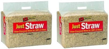 EZ-Straw Just Straw Clean Processed Straw – Multi Purpose - Small Bale (1 cubic foot) (2-(Pack))