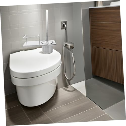 Brosse à toilettes murale avec étagère pour optimiser les petits appartements - 7