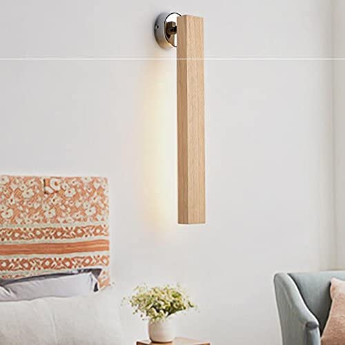 Lámpara de pared de madera larga Estilo nórdico creativo para interiores 4