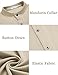 COOFANDY Mens Band Collar Dress Shirt Wrinkle Free Button Down Long Sleeve Shirts Khaki
