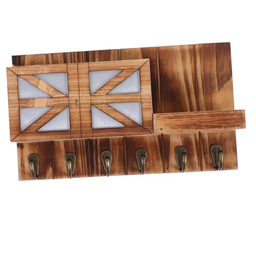 PENIKOKO Chiavi da Parete in con Mensola e Ganci Organizer Decorativo per Ingresso Appendiabiti con Mensola per Cappotti e Chiavi Montaggio Muro Facile Colore