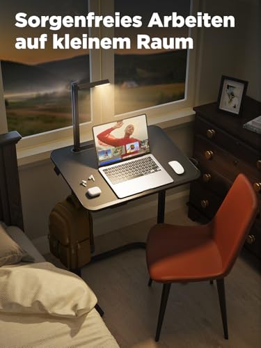 Escritorio, SAIJI Mesa, estable mesa escritorio, Altura ajustable, con atril para libros, cajón, gancho para mochila, estilo moderno, para estudiar, trabajar con laptop, comer, clases en línea, 65*45 - imagen 8