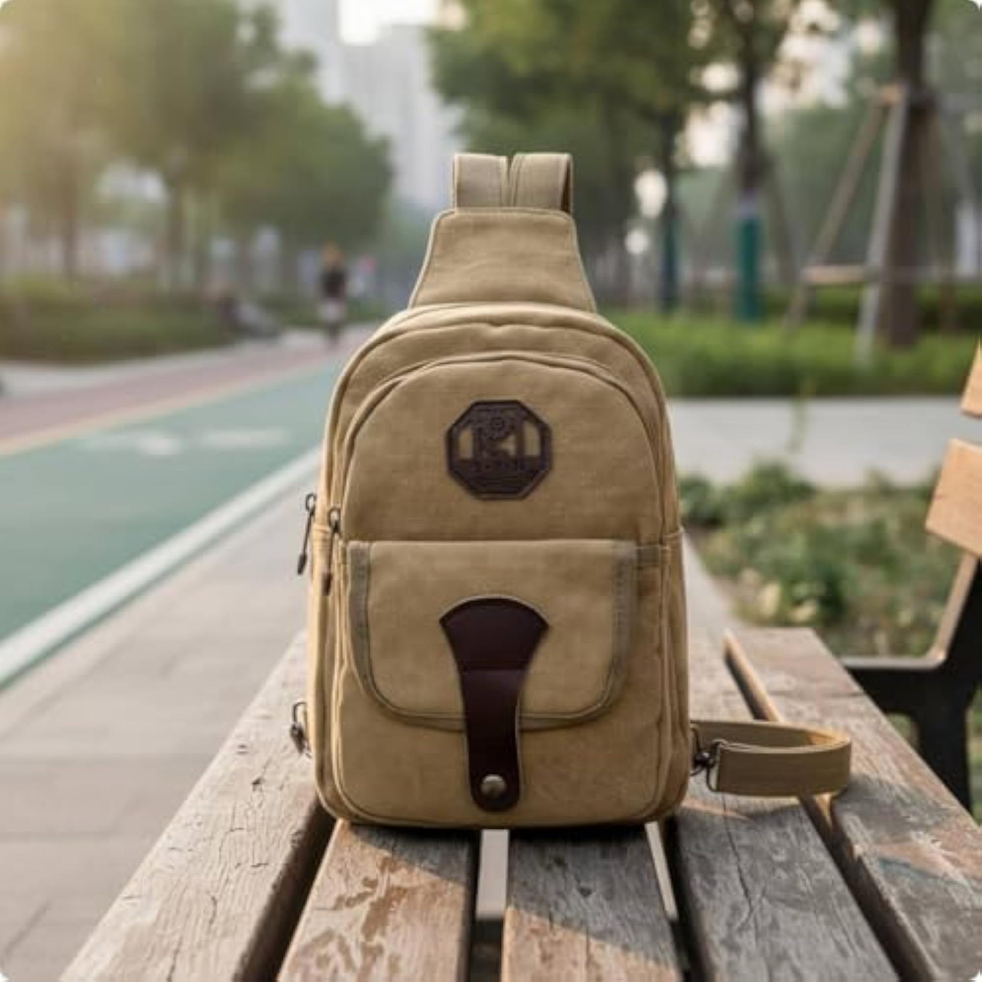 Men's Adjustable Strap Canvas Sling Bag for Travel