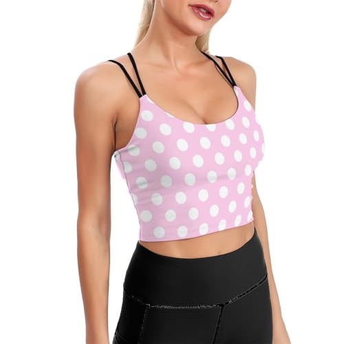Soutien-gorge de sport pour femme débardeur camisole rembourré yoga brassière intégrée rose