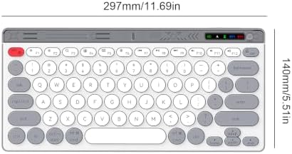 Cuifati Wireless Keyboard, Dual Mode 2.4G BT 3 Devices Switch Scissor Switch 78 Keys with Type C Charging, for Laptop Tablet Smartphone (White) - 5