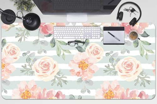 Tapis de souris imperméable et antidérapant grand format floral 100x50cm