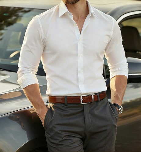 Image of MILORDE Reversible Belt for Men - Adjustable Size - Premium Leather - Double Style in One Belt