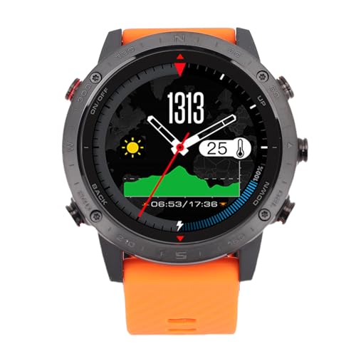 Montre connectée sport ronde hommes anti-choc en alliage Ti pour suivre le fitness partout