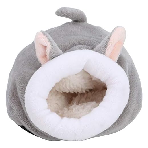Pssopp Ardilla para Mascotas Nido de Dormir Saco de Dormir de Invierno cálido Mini Erizo de algodón Lindo Juguete de Jaula de casa de Animales pequeños(Gris)