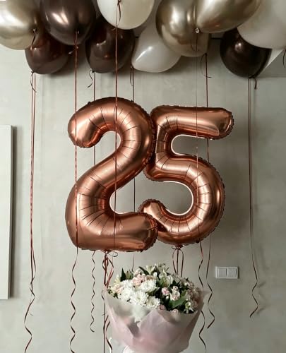 Image of Number Balloons 0 Balloon 40 inch Coffee for 10th Birthday Party Decoration | Saturated Color, Large 40 inch, With Inflation Straw & Hanging Holes, Great for Thanksgiving, Vintage & Cowboy Theme Party