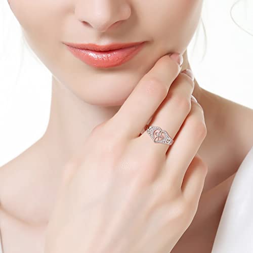 925 Sterling Silver Heart Cross Ring Christian Faith Religious Jewelry Gifts For Women Girls (7) #TOP4