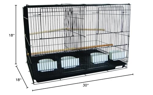 Image of YML BREEDING Bird CAGE with Divider, Black