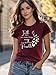 Christian Jesus T-Shirt for Women Vintage Bible Verse Printed Short Sleeve Faith Blessed Inspirational Girl Top Tees (Medium, Wine Red-5)