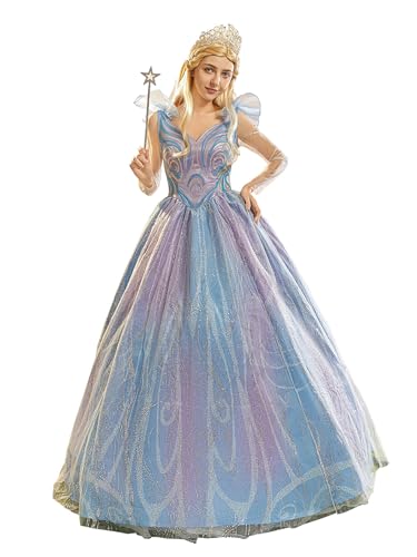 haikyuu Women Good Witch Cosplay Costume Princess Evening Prom Ball Gowns A Line Fantasy Formal Dress Long Sleeve (Multicolored Medium)