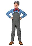 Fun Costumes Kid's Train Engineer Costume, Train Conductor Uniform With Striped Denim Overalls, Chambray Shirt, Hat And A Paisley Bandana - Medium