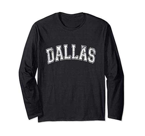 Vintage Dallas Gift Classic Texas State Sport Maglia a Manica