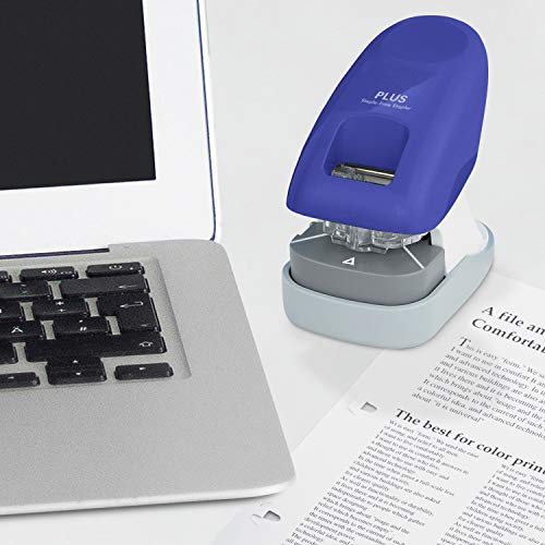 Image of Plus Paper Clinch Desktop Staple-Free Stapler, Blue