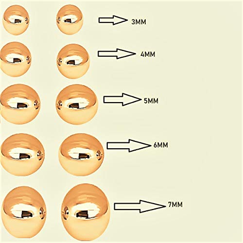 14K Solid Gold Ball Stud Earrings for Women (3MM–7MM) – Yellow & Rose Gold Bead Earrings with Secure Push Back – Real Gold Minimalist Studs for Daily Wear4