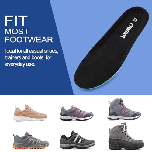 Riemot Komfort Einlegesohlen Ersatz Schuheinlagen Herren Damen für Arbeit Stiefel Laufschuhe Sneaker Schuh Sohlen