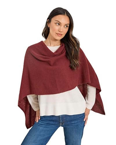 Image of CLAUDIA NICHOLE Womens 100% Cashmere Dress Topper - Cashmere Poncho Wrap