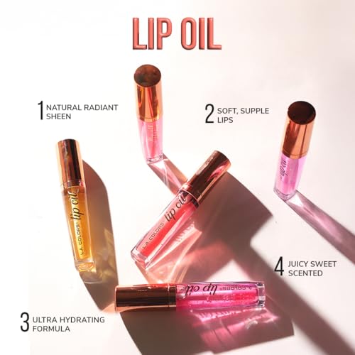 Image of L.A. COLORS Strawberry Fizz Lip Oil - Moisturizing, Non-Greasy Hydrating Lip Gloss with Strawberry Scent for Smooth, Soft, and Plump Lips, Perfect for Dry Lips