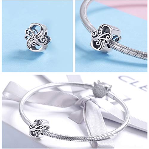 925 Sterling Silver Letter S Charms For Pandora Bracelets Alphabet Initial Beads Jewelry Gift For Women #TOP3