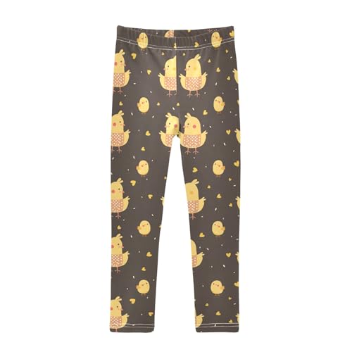 Chicken with Apron Girls Leggings Athletic Pants Tights Stretch Bottom