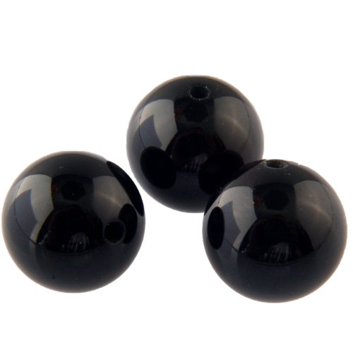 Perline tonde di onice nera, da 6 mm, confezione