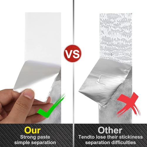 Image of Duct Tape Heavy Duty Waterproof - Aluminum Foil Tape Silver Metal Patch Seal Tape High Temperature Insulation Adhesive for Ductwork Sealing