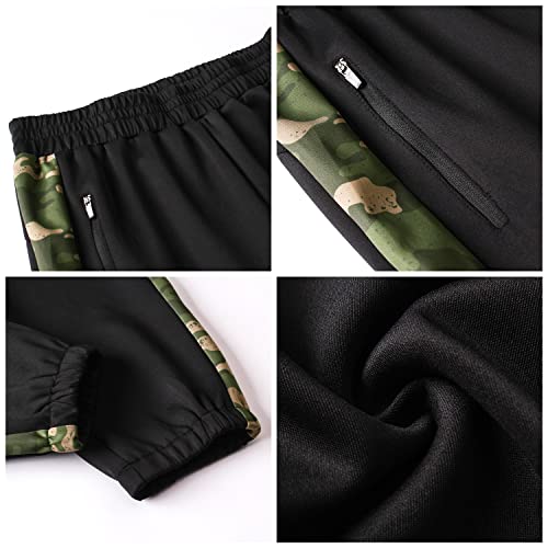 Kolongvangie Men's Gym Jogger Camouflage Pants Casual Workout Track Hiking Travel Pants Running Outdoor Sports Sweatpants With Zipper Pockets #TOP4