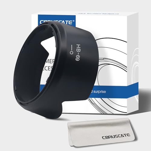 HB-69 Lens Hood Shade for Nik AF-S(Not for AF-P) DX 18-55mm f/3.5-5.6GVR II(Not for G VR,Not for G EG II),D3200,D3300,D5200,D5300(18-55II) The set camera is suitable+Lens cleaning cloth