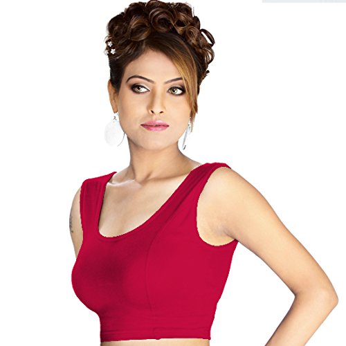 Image of Abhi Readymade Saree Blouse for Women- Sleeveless, Round Neck, Regular-fit, Stretchable, Pull-on Style Blouse