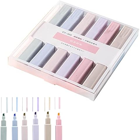 HINAA 6PCS Highlighters Pen Aesthetic Cute Preppy Stuff, Mild Soft Chisel Tip Pastel Highlighters Marker Pens Stationery School Supplies Bible Highlighters Cover