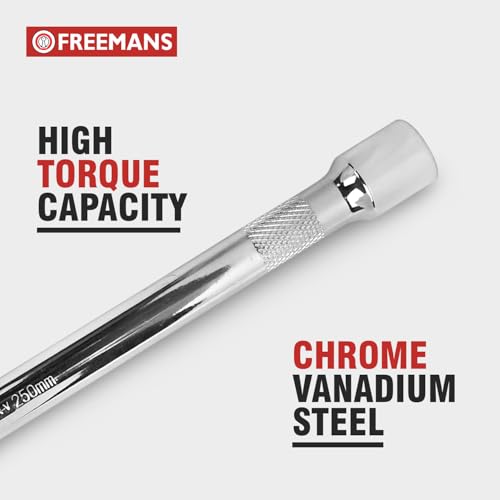 Image of FREEMANS 1 /2 inch Drive Socket Extension Bar - 250mm With CR-V Steel with Mirror Finish | Heavy Duty Socket Extension & Triple Chrome Plated Tool Use For Home & Industrial