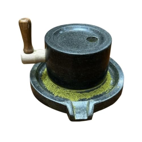 茶道用茶臼、抹茶石臼、木柄幼稚園家庭工芸茶教材 (石臼)