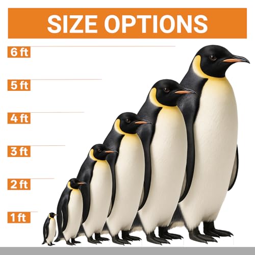 Image of Penguin 4FT Life Size Cardboard Cutout, Fun Animal Standup, 1 PC | 1 PC Penguin 4FT Life Size Fun Animal Standup Cardboard Cutout for Events, Party Decor, Birthday & Photos