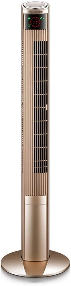 Standing Fan Tower Oscillating Fan 3 Speed Settings Pedestal Remote Control LED Display with Space-Saving Design (Color : White) (Gold)