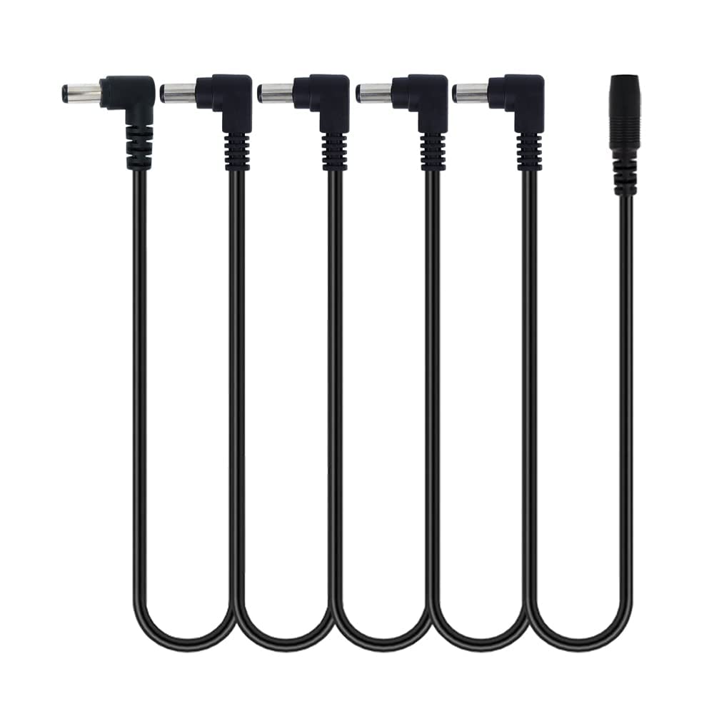 efektów gitarowych zasilacz sieciowy adapter 9 V 1,5 A 13,5 W ładowarka ścienna końcówka ujemna 5,5 x 2,1 mm z 5-drożnym kablem łańcuchowym