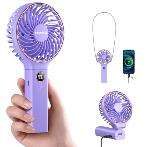 SWEETFULL Handventilator, 5000 mAh, tragbarer Mini-Ventilator, kleiner persönlicher Ventilator mit...