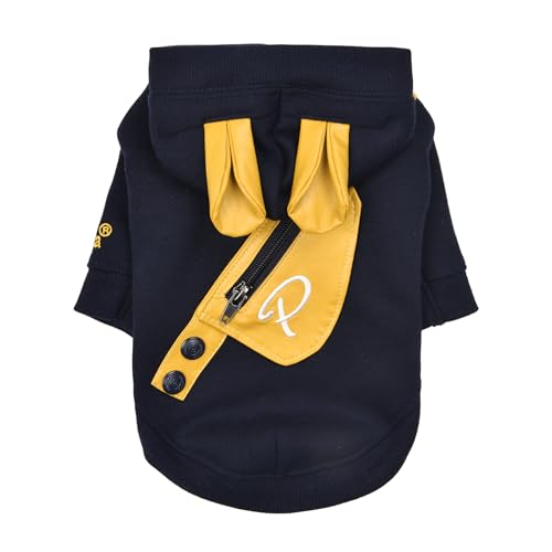 Puppia Warrin Chemise d'hiver mignon capuchon petit moyen chien bleu marine