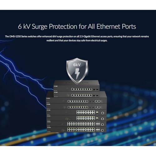 Image of D-Link 18-Port Multi-Gigabit Smart Managed PoE Switch with 2 10G SFP+ & 16 2.5G PoE Ports 370 W Power Budget 90W per Port (DMS-1250-18P)