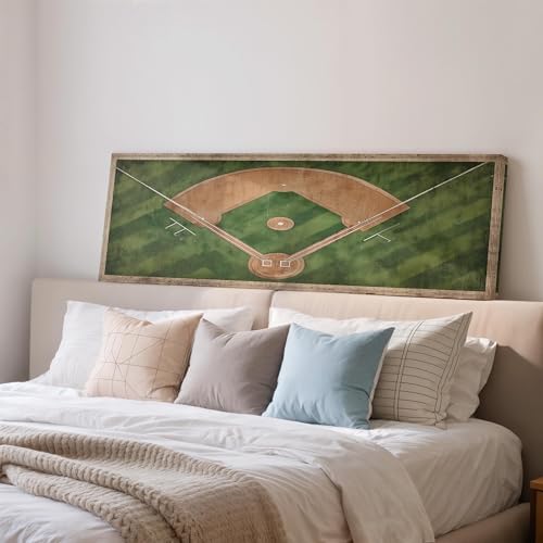 Terrain de baseball vintage tableau horizontal pour salon et bureau 120cm
