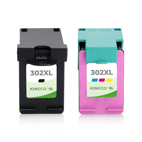 Kineco 302XL Druckerpatronen Multipack (Schwarz + Farbe) – Ersatz für HP 302/302 XL für HP Envy 4525/4520/4522/4527, OfficeJet 3830/3831/3833, DeskJet 3630/1110/2130 – Hohe Ergiebigkeit (480/330