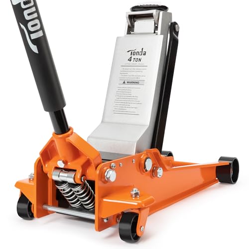 TONDA Car Jack, 4 Ton Low Profile Hydraulic Floor Jack with Dual Pump System
