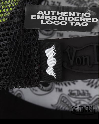 Image of Von Dutch Unisex Trucker Hat - Velvet Curved Bill Mesh Back Retro Classic Adjustable Snapback Baseball Cap for Men and Women